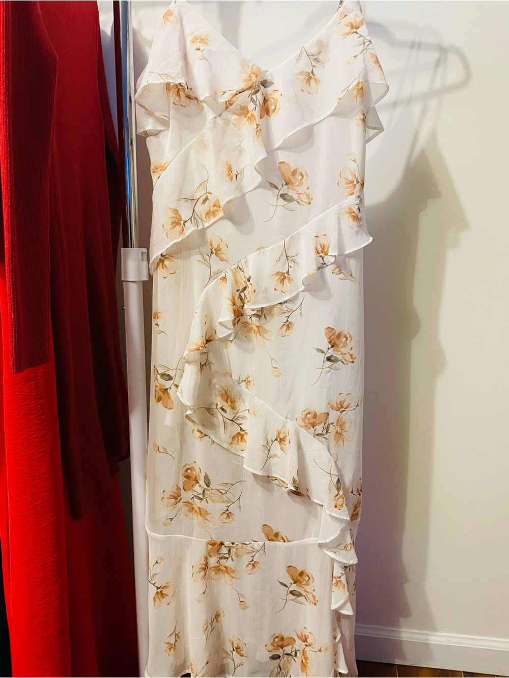 Blu Pepper White Dress with Subtle Floral Detail